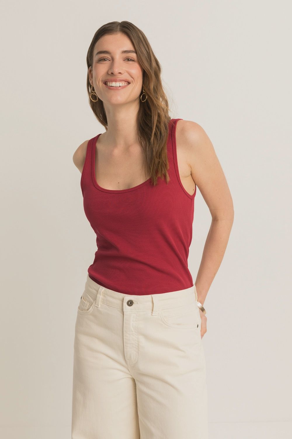 Expresso Singlet jersey flatlock deep claret