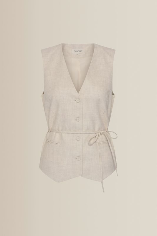 Expresso gilet small belt antique white