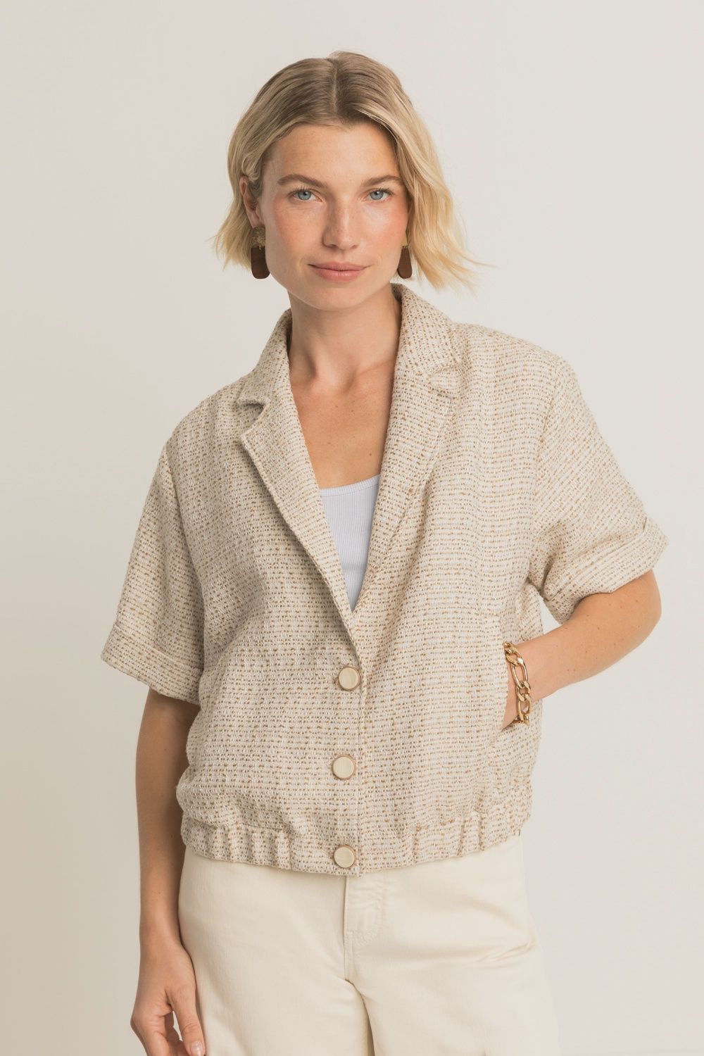 Expresso Bouclé jasje midden bruin