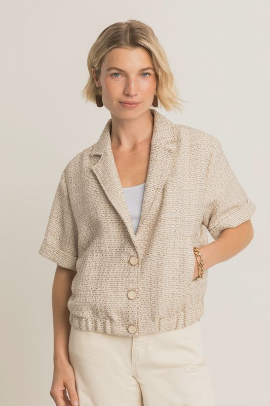 Expresso Bouclé jasje midden bruin