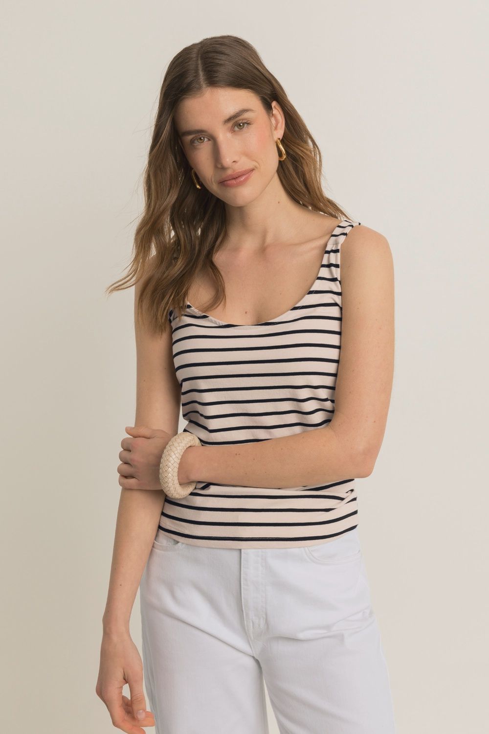 Expresso singlet stripe zwart/zand