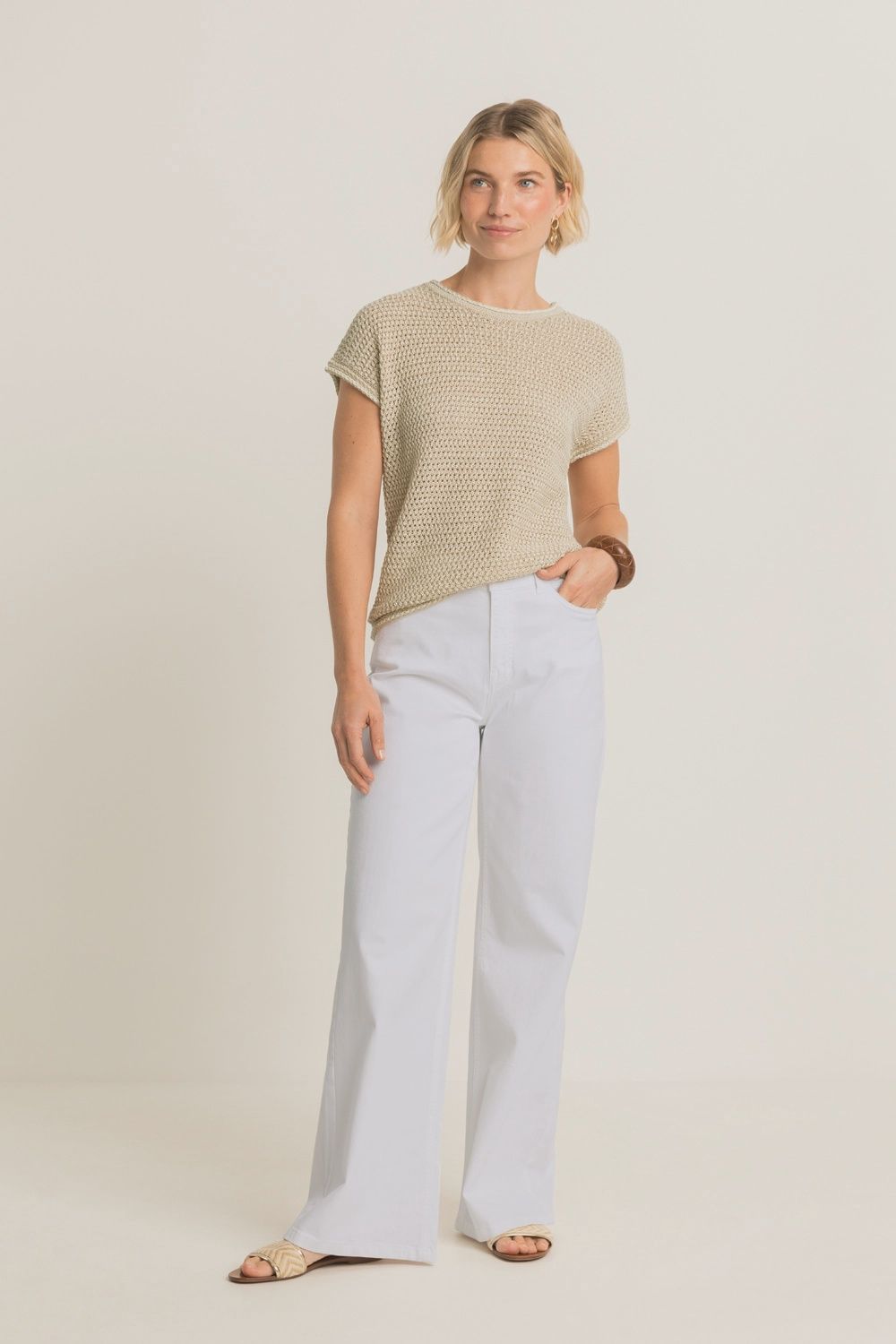 Expresso Jeans Paris mid rise wide wit