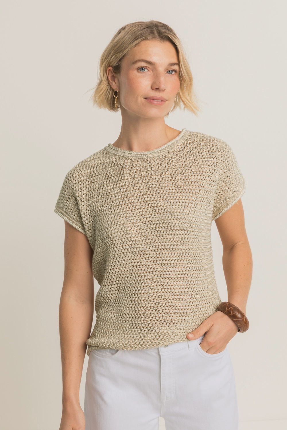 Expresso Trui linnen grof gebreid pebble