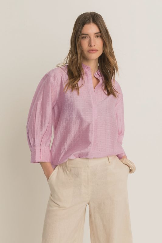 Expresso Blouse met weefdetail roze