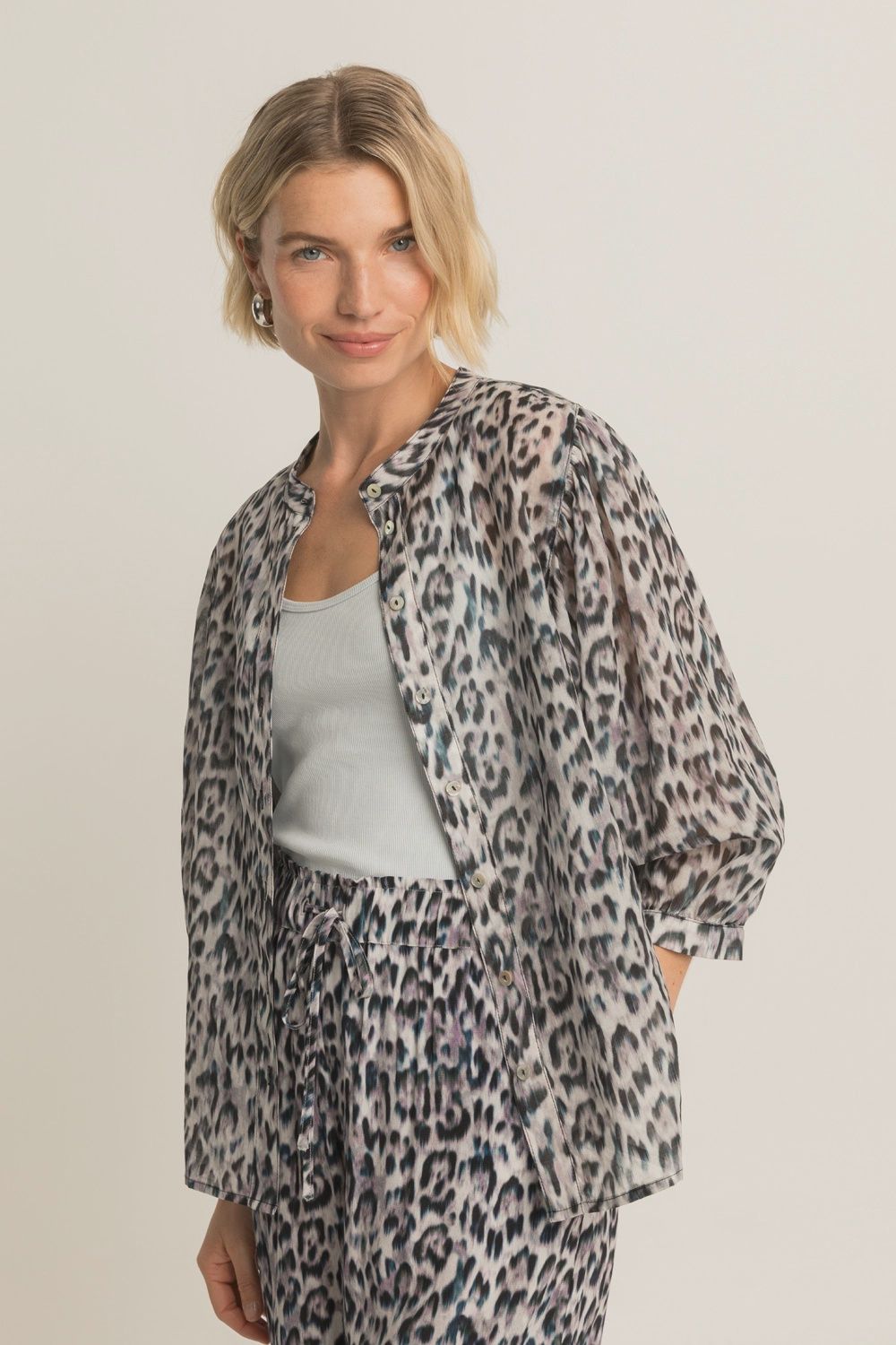 Expresso Blouse met print baby blue