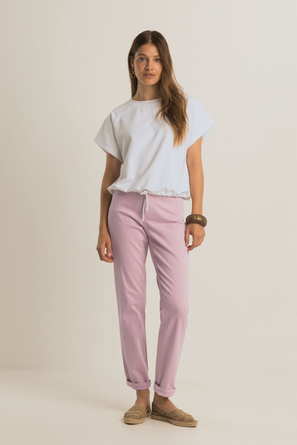Expresso Jeans London high rise straight roze