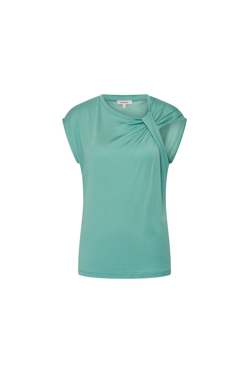 Expresso Top jersey met knoop detail groen