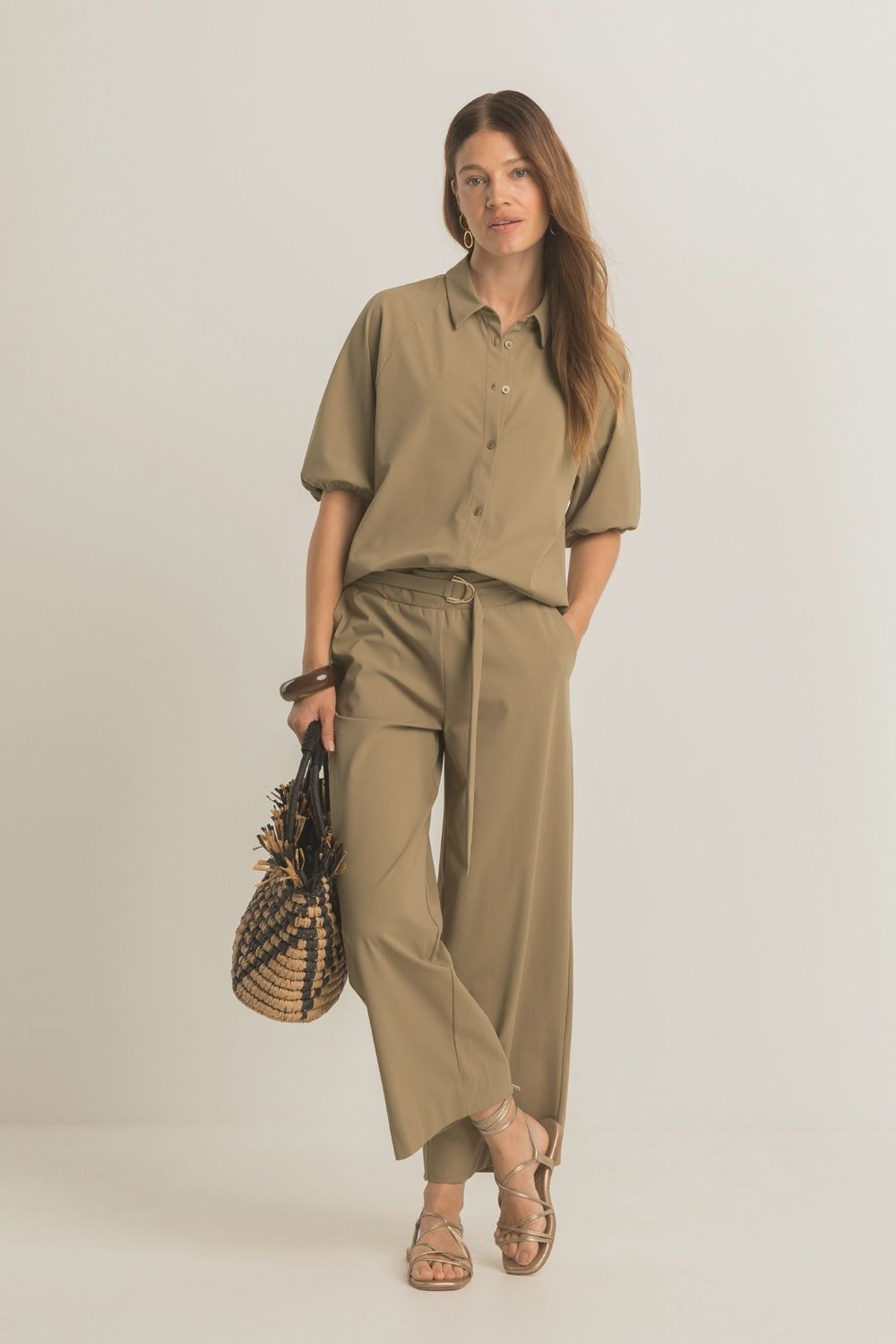 Expresso broek 7/8 wide travel lead grey