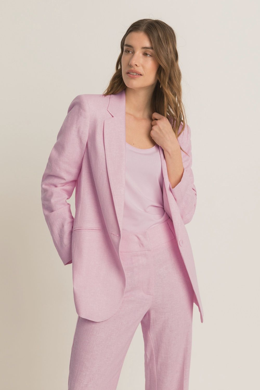 Expresso Blazer linnen-mix roze
