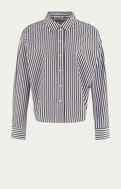 Anna Blue Blouse Sam stripe dark brown