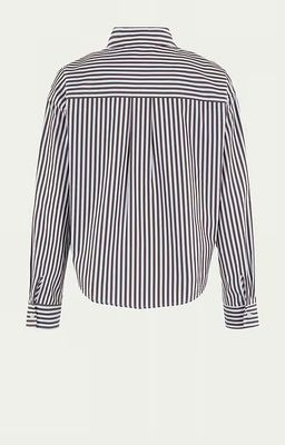 Anna Blue Blouse Sam stripe dark brown