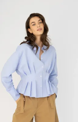 Anna Blue Blouse Sarah solid light blue