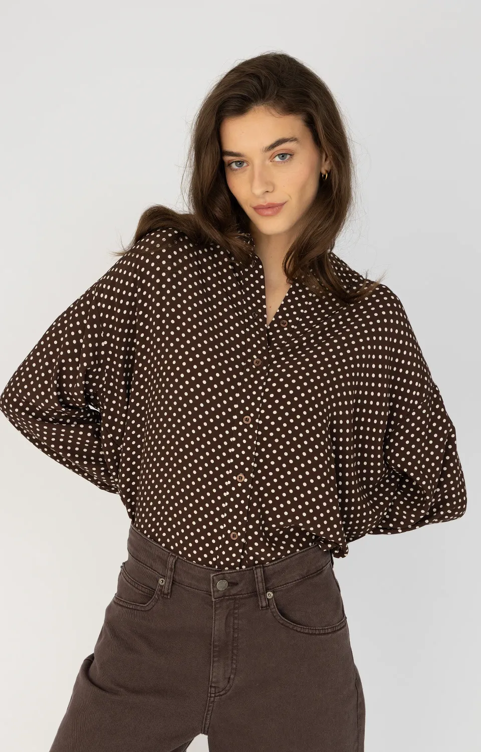 Anna Blue Blouse Lilo dark brown