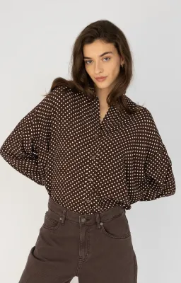 Anna Blue Blouse Lilo dark brown