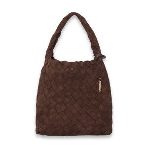 Bulaggi Patricia microsuede woven hobo dark brown