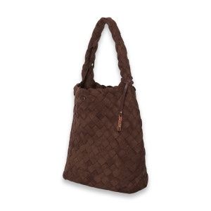 Bulaggi Patricia microsuede woven hobo dark brown
