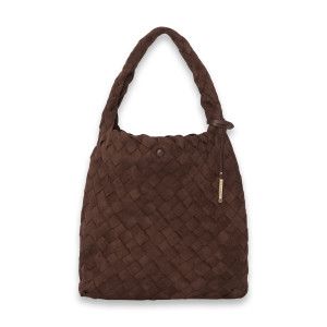 Bulaggi Patricia microsuede woven hobo dark brown