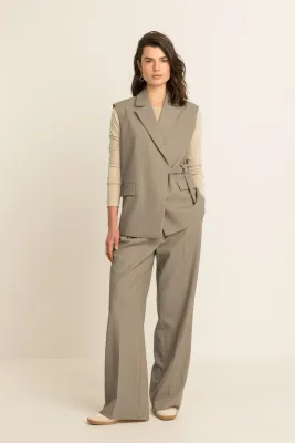 Expresso Pantalon wide leg taupe