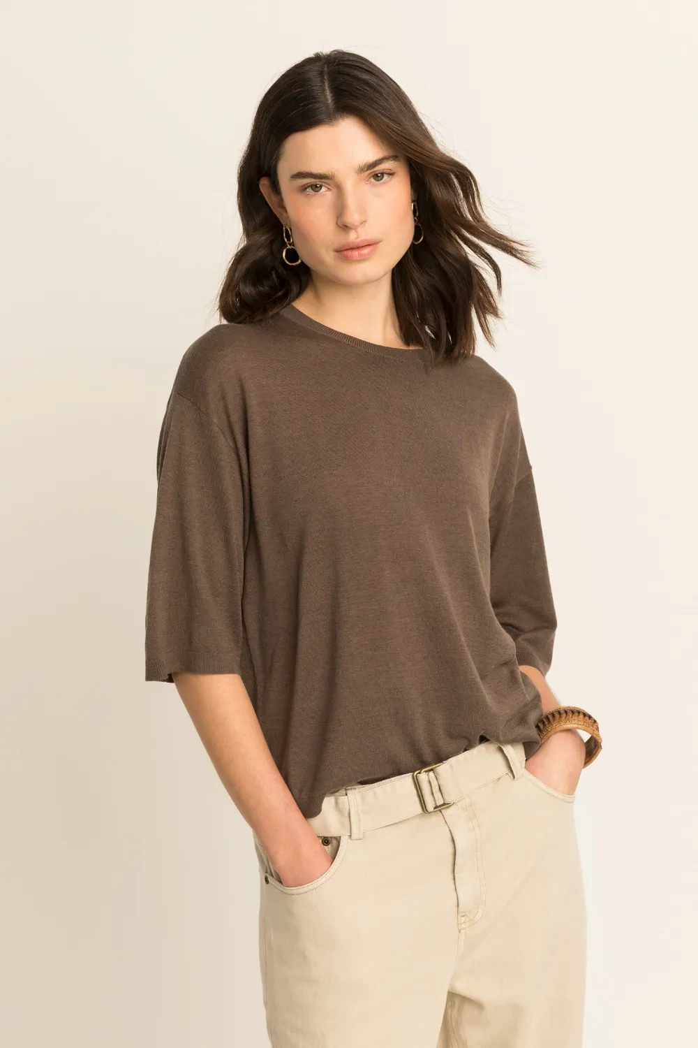 Expresso Trui t-shirt model bruin