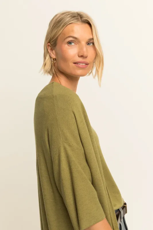 Expresso Vest lang met korte mouw mosgroen