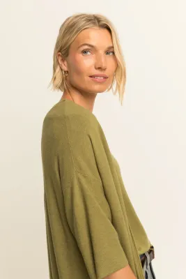 Expresso Vest lang met korte mouw mosgroen