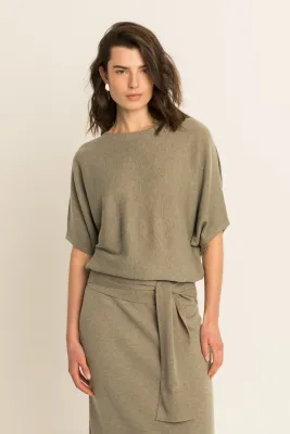 Expresso Trui vleermuismouw bruin/taupe