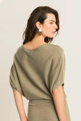 Expresso Trui vleermuismouw bruin/taupe