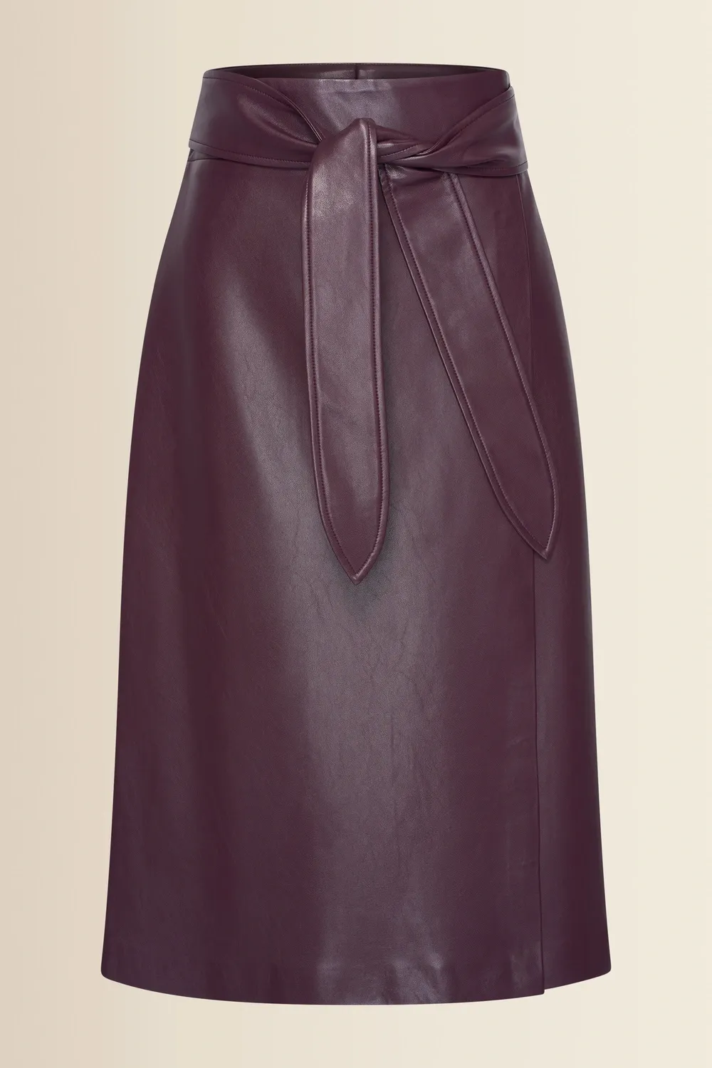 Expresso Leerlook rok met overslag bordeaux