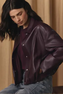 Expresso Leerlook jacket bordeaux