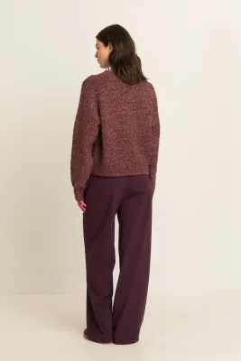 Expresso Pantalon travel met centuurdetail bordeaux