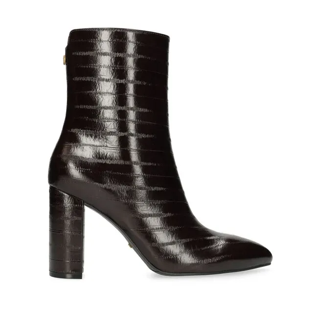Mexx Vida Indy heel ankle boot chocolate brown