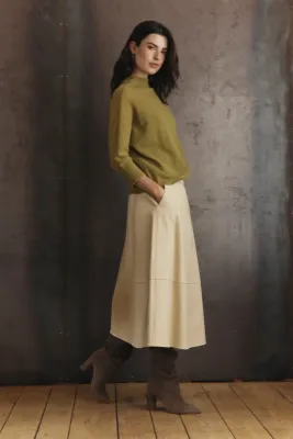 Expresso Leerlook uitlopende rok dove grey