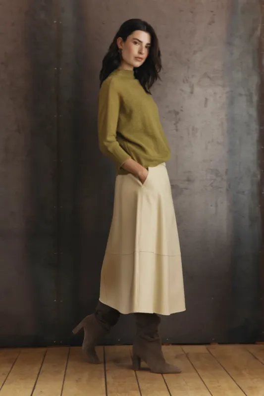 Expresso Leerlook uitlopende rok dove grey