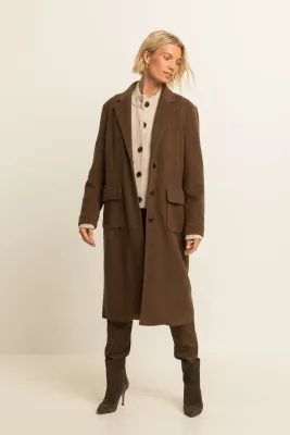 Expresso Lange mantel bruin