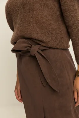 Expresso Fijngebreide trui ronde hals bruin