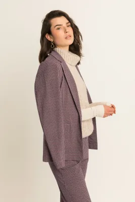 Expresso Geruite blazer travel met reverskraag