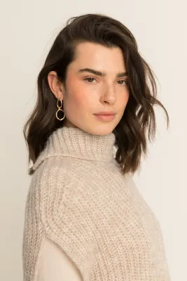 Expresso Spencer gebreid met col off-white