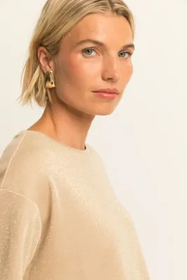 Expresso Top met lurex dove grey