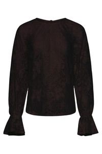 Smashed Lemon Top van kant met bloemenmotief brown