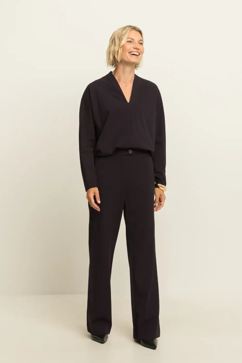 Expresso Pantalon flair travel zwart