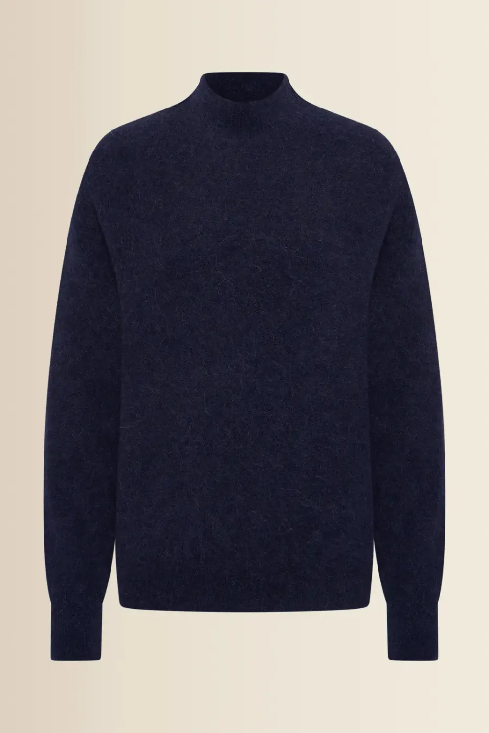 Expresso Trui gebreid met opstaande hals donkerblauw