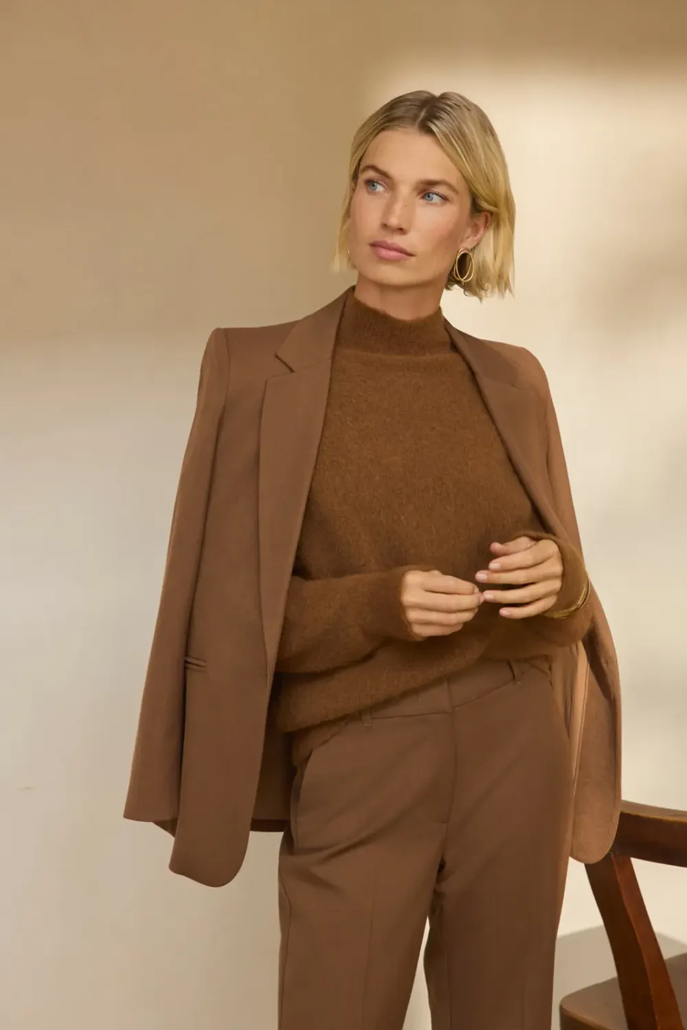 Expresso Blazer met reverkraag camel