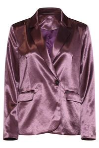 Smashed Lemon Blazer met leverkraag aubergine