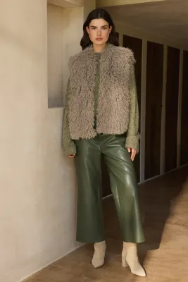 Expresso Pantalon pu groen