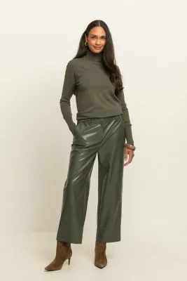 Expresso Pantalon pu groen