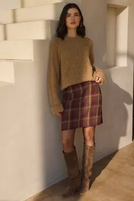 Expresso Rok check ruit camel/red