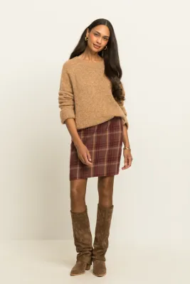 Expresso Rok check ruit camel/red