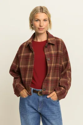 Expresso Jacket check ruit camel/red