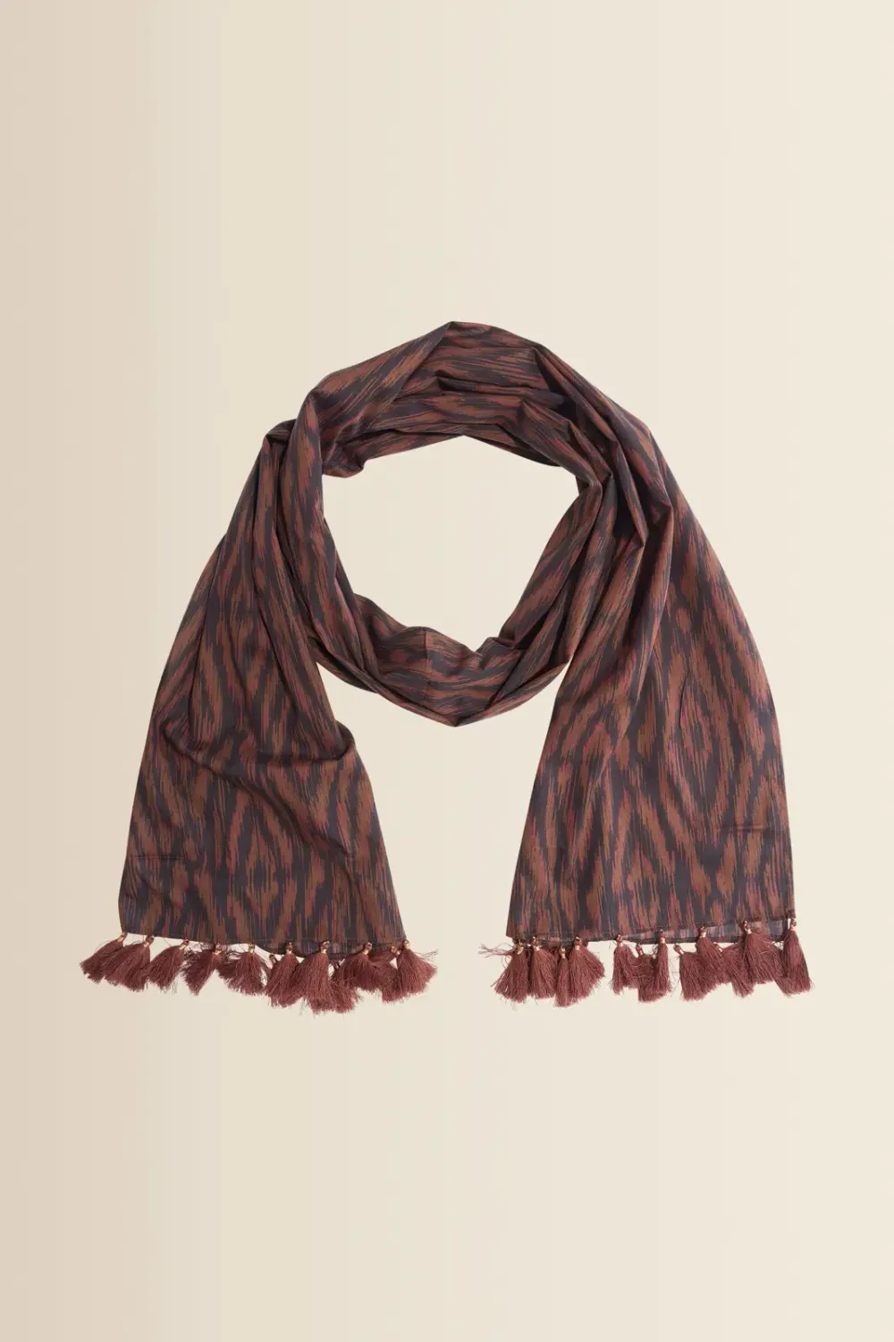 Expresso Sjaal met print camel/red