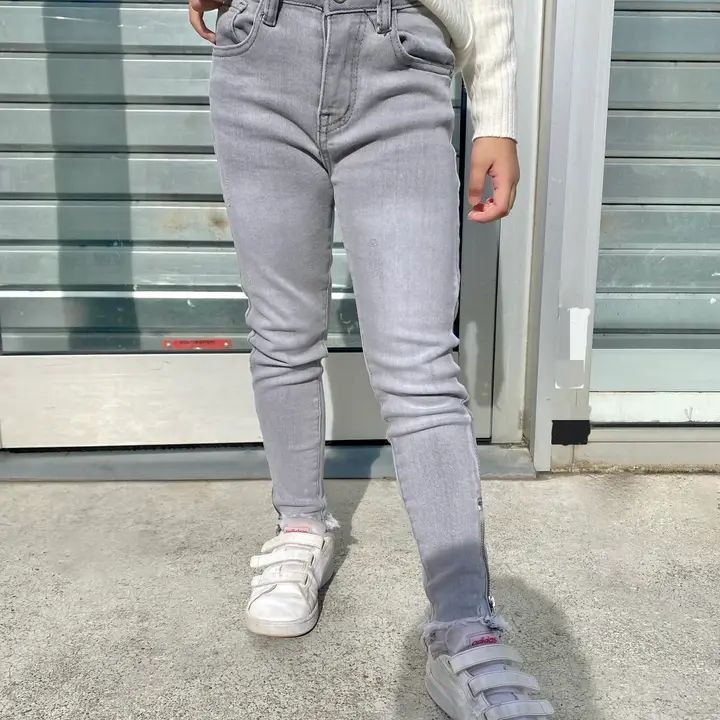 Grijze, verstelbare skinny jeans